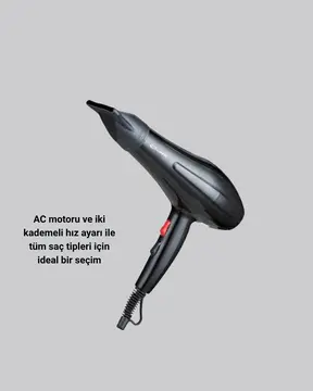 2200W Fön Makinesi – Profesyonel AC Motor Soğuk ve Sıcak Üfleme