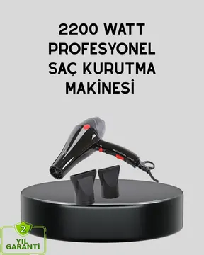 Profesyonel 2200W Fön Makinesi – AC Motorlu Hızlı Kurutma Hafif Tasarım