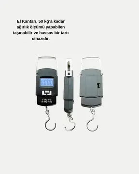 Portatif Dijital El Kantarı – Bavul Kargo ve Paket Tartı Cihazı 50 Kg