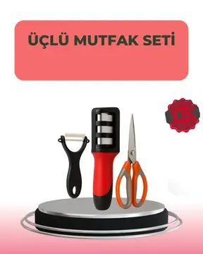 3 Parçalı Çok Fonksiyonlu Mutfak Makas Seti – Paslanmaz Çelik Ergonomik Tasarım