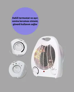 Mini Elektrikli Isıtıcı – 2000W Güç Fanlı Isıtma 3 Isı Modu