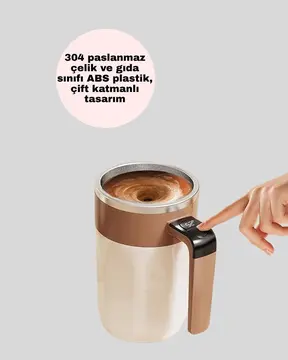 Paslanmaz Çelik Şarjlı Karıştırma Kupa – Otomatik Manyetik Blender Fincan
