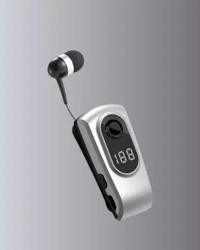 Profesyonel Bluetooth Kulaklık – Klipsli Titreşimli Dijital Göstergeli