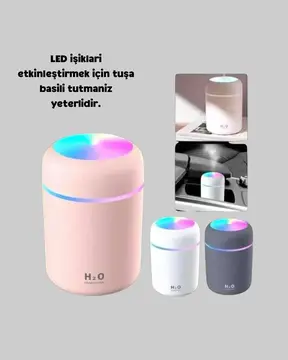 Taşınabilir USB Mini Nemlendirici – LED Aydınlatmalı Çift Püskürtme Modu