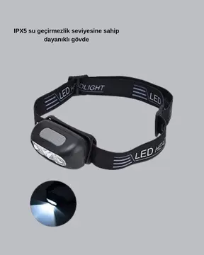 Şarjlı LED Kafa Feneri | 4 Modlu Akıllı Sensörlü Far | Su Geçirmez IPX5 Kamp ve Balıkçı Lambası