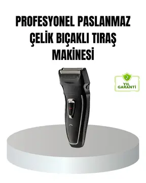 Profesyonel Şarjlı Saç ve Sakal Tıraş Makinesi – Çelik Bıçaklı Ayarlanabilir Başlıklı Kablosuz