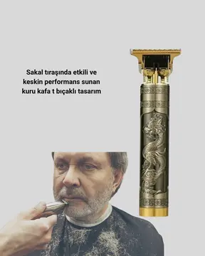 Profesyonel Çizik Tıraş Makinesi – T Çelik Bıçaklı 120 Dakika Şarjlı Kullanım 3 Başlıklı