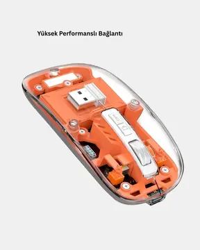 Bluetooth 5.0 & 2.4GHz Kablosuz Fare – 3 Cihaz Bağlantılı Hızlı Geçiş USB Alıcılı