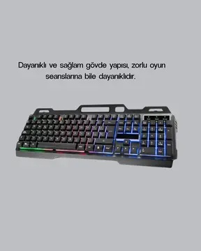 RGB Aydınlatmalı Klavye Mouse Seti – USB Bağlantılı Türkçe Q Ayarlanabilir DPI Ergonomik Yapı