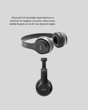 Kablosuz Bluetooth Kulaklık – TF Kart AUX Mikrofonlu Suya Dayanıklı 10m Menzil