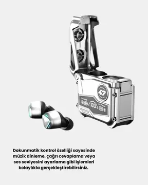 IPX5 Su Geçirmez Kablosuz Bluetooth Kulaklık – Powerbank Şarj Kutulu Düşük Gecikmeli Oyun Modu