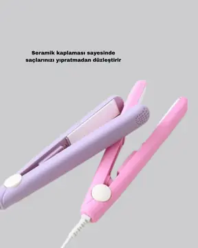 Mini Seramik Saç Düzleştirici – Kompakt Boy 180°C Hızlı Isınma Seyahat Tipi