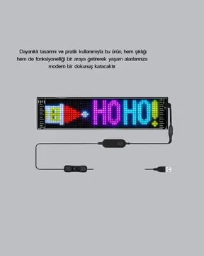 RGB LED Panel – USB Güç Girişli GIF ve Yazı Gösterimli Akıllı Ekran