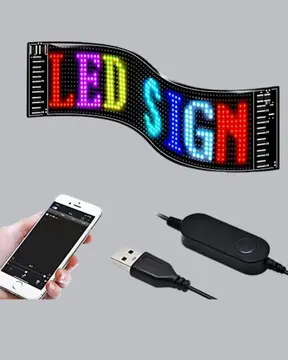RGB LED Panel – Mobil Uyumlu Yazı ve GIF Destekli USB Bağlantılı Dekoratif Ekran