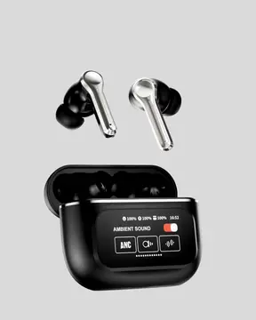 Aktif Gürültü Engelleme (ANC) Kablosuz Bluetooth Kulaklık – Dijital Ekranlı Dokunmatik ve Uzun Pil Ömürlü