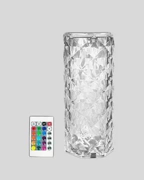 Kristal RGB LED’li Kumandalı Masa ve Gece Lambası – Renkli Işık Modlarıyla Şık Dekoratif Aydınlatma