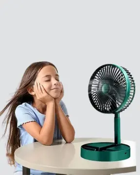 Şarjlı Katlanabilir Mini Fan – 3 Kademe Hız Ayarı Taşınabilir Tasarım