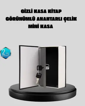 Anahtarlı Gizli Kitap Kasa – Metal İç Yapı Kamuflajlı Sözlük Tasarım