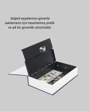 Anahtarlı Gizli Kitap Kasa – Metal İç Yapı Kamuflajlı Sözlük Tasarım
