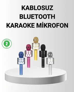 Bluetooth Karaoke Mikrofon – Yüksek Ses Kalitesi Yankı Efektli Uzun Ömürlü Pil