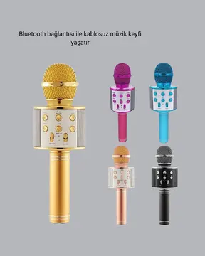 Bluetooth Karaoke Mikrofon – Yüksek Ses Kalitesi Yankı Efektli Uzun Ömürlü Pil