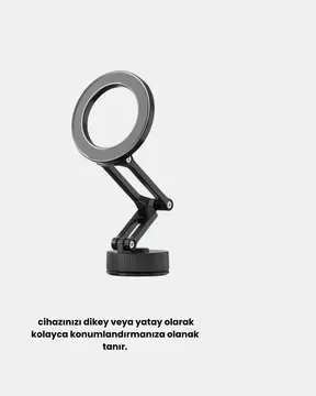 Manyetik Katlanabilir Araç Telefon Tutucu – MagSafe Uyumlu 360° Ayarlanabilir Güçlü Mıknatıs