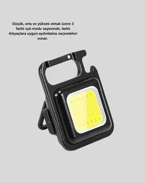 Süper Parlak 800 Lümen LED Fener – USB Şarjlı 3 Işık Modlu Mini Taşınabilir ve Anahtarlık Tipi