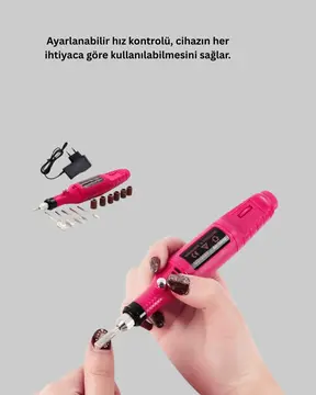 Profesyonel Tırnak Manikür Aleti – Şarjlı Ayarlanabilir Hız Düşük Titreşim ve Sessiz Motor Teknolojisi