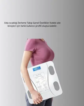 Bluetooth Akıllı Tartı – 8 Fonksiyonlu Dijital Baskül 180 kg Kapasiteli