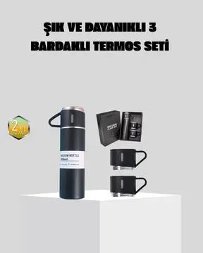 Paslanmaz Çelik 500 ml Termos Seti – 8 Saat Isı Koruma Vakumlu Sızdırmaz ve Taşınabilir