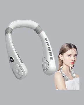 Giyilebilir Boyun Fanı 360° Dairesel Rüzgar ve 5 Kademeli Hız Ayarlı