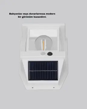 Güneş Enerjili Dış Mekan Sensörlü Duvar Lambası IP65 Su Geçirmez