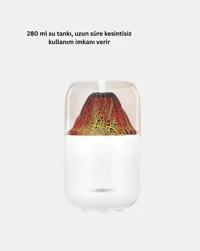 280ml Alev Işıklı Ultrasonik Hava Nemlendirici Sessiz ve USB Şarjlı