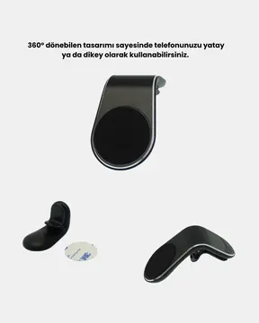 360° Dönebilen Manyetik Araç Telefon Tutucu Sarsıntısız ve Şık Tasarımlı