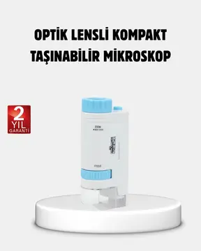 Taşınabilir Eğitim Mikroskobu 80X–200X LED Işıklı ve Darbeye Dayanıklı