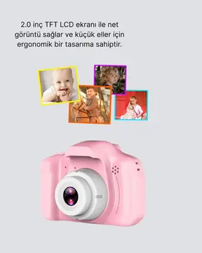 Mini Dijital Çocuk Kamerası 8MP HD Ekranlı 1080P Video ve Şarjlı