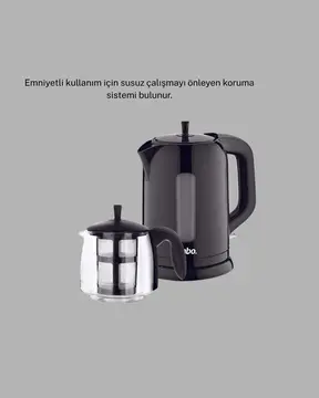 Sinbo STM 5840 Elektrikli Çay Makinesi 1800W Cam Demlik ve Sıcak Tutma Özellikli