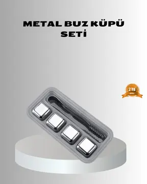 Paslanmaz Metal Buz Küpleri Seti Klipsli Sulandırmadan Soğutma Özellikli