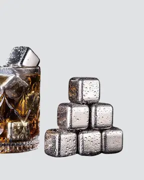 Paslanmaz Metal Buz Küpleri Seti Klipsli Sulandırmadan Soğutma Özellikli
