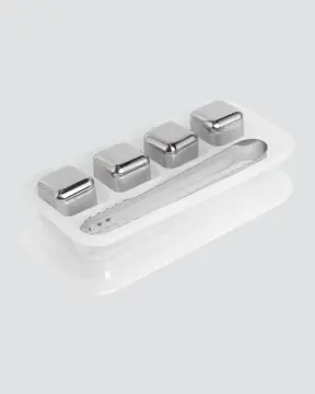 Paslanmaz Çelik Metal Buz Küpü Seti Sulandırmadan Soğutma ve Klips Dahil