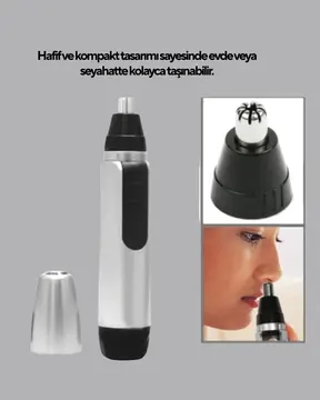 3D Bıçaklı Burun ve Kulak Tıraş Makinesi Pil ile Çalışan Taşınabilir Model
