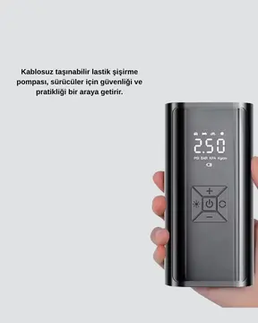 Taşınabilir 80W Kablosuz Lastik Şişirme Pompası Dijital Ekranlı