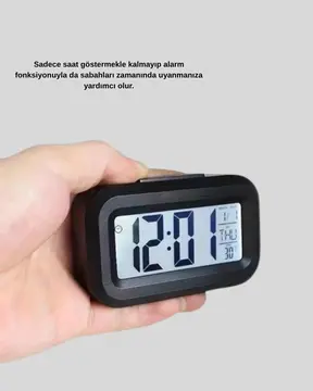 Fotoselli Dijital Masa Saati Aydınlatmalı Alarm ve Tarih Göstergeli