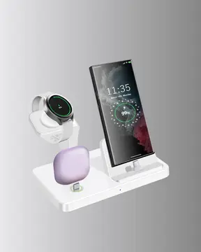Apple Uyumlu Kablosuz Şarj İstasyonu 4 Cihaz Destekli ve Hızlı Şarjlı
