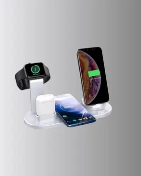 4’lü Apple Kablosuz Şarj Standı iPhone Watch ve AirPods Çoklu Şarjlı