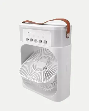 3’ü 1 Arada Mini Klima Fan USB Şarjlı 7 Renk Gece Lambalı ve Nemlendirici