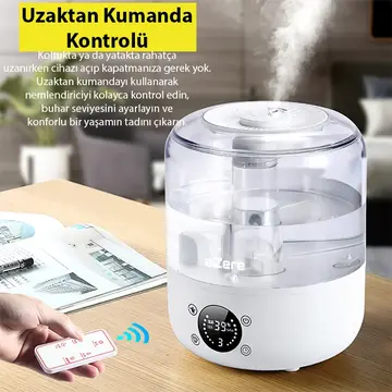 Ezere TH-413 Akıllı Dijital Hava Nemlendirici | 3L Kapasite Dokunmatik Panel Uzaktan Kumanda Sessiz Çalışma