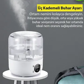 Ezere TH-413 Akıllı Dijital Hava Nemlendirici | 3L Kapasite Dokunmatik Panel Uzaktan Kumanda Sessiz Çalışma