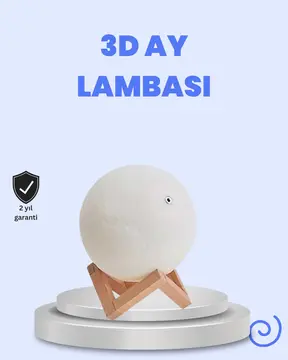 RGB Modlu 16 Renkli Ay Gece Lambası 3D Baskı ve Uzaktan Kumanda Özellikli