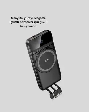 Kablosuz 15W Şarj Destekli 10000 mAh Taşınabilir Powerbank – Hızlı Şarj Özellikli
